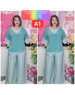 SET SELUAR PALZO PANJANG KAIN MANGO MIX CEY PREMIUM 2 SIZES