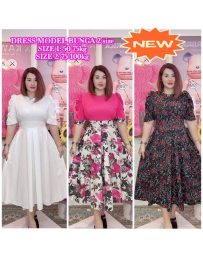 DRESS MODEL 2 SIZES KOREAN CHIFFON 