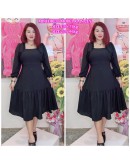 KOREAN DRESS PLAIN WITH BUTTON 2 SIZES