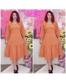 KOREAN DRESS PLAIN WITH BUTTON 2 SIZES