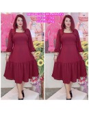 KOREAN DRESS PLAIN WITH BUTTON 2 SIZES
