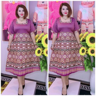 DRESS BOX NECK PUA KUMBU 2 SIZES SWEET DESIGN