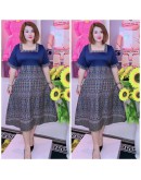 DRESS BOX NECK PUA KUMBU 2 SIZES SWEET DESIGN
