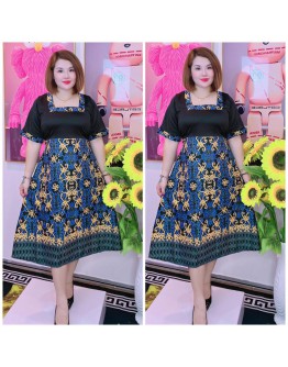 DRESS BOX NECK PUA KUMBU 2 SIZES SWEET DESIGN