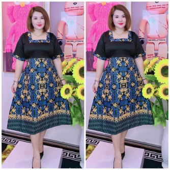 DRESS BOX NECK PUA KUMBU 2 SIZES SWEET DESIGN