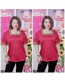 BLOUSE BOX NECK PUA KUMBU LINING, PLAIN CEY MATERIAL