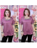 BLOUSE BOX NECK PUA KUMBU LINING, PLAIN CEY MATERIAL