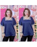 BLOUSE BOX NECK PUA KUMBU LINING, PLAIN CEY MATERIAL