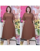 LONG DRESS A-LINE PLAIN AND FLOWERS, SWEET DESIGN AND SIMPLE