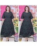 LONG DRESS A-LINE PLAIN AND FLOWERS, SWEET DESIGN AND SIMPLE