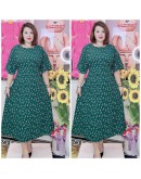 LONG DRESS A-LINE PLAIN AND FLOWERS, SWEET DESIGN AND SIMPLE