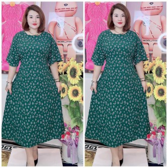 LONG DRESS A-LINE PLAIN AND FLOWERS, SWEET DESIGN AND SIMPLE