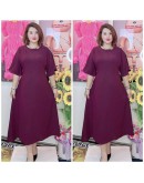 LONG DRESS A-LINE PLAIN AND FLOWERS, SWEET DESIGN AND SIMPLE