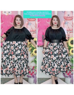 DRESS MIX BUNGA KAIN MANGO MIX COTTON SKUBA PLUS SIZE