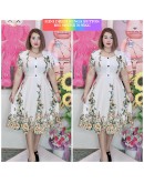 DRESS MIDI BUTTON SWEET AND SIMPLE 70-95KG