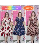 DRESS MIDI BUTTON SWEET AND SIMPLE 70-95KG