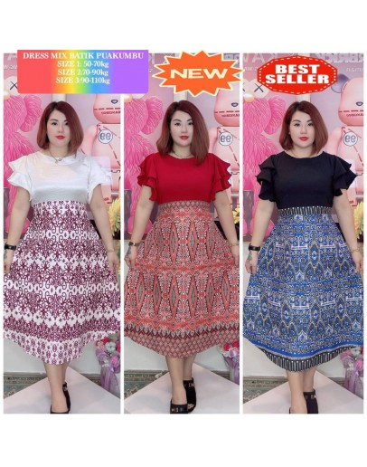 DRESS PUA KUMBU DOUBLE LENGAN A-LINE 2 SIZES