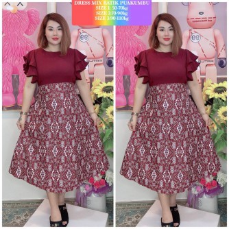 DRESS PUA KUMBU DOUBLE LENGAN A-LINE 2 SIZES