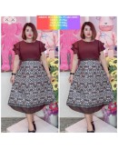 DRESS PUA KUMBU DOUBLE LENGAN A-LINE 2 SIZES