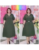 DRESS CEY CORAK BUNGA DAN GARIS (2SIZE)