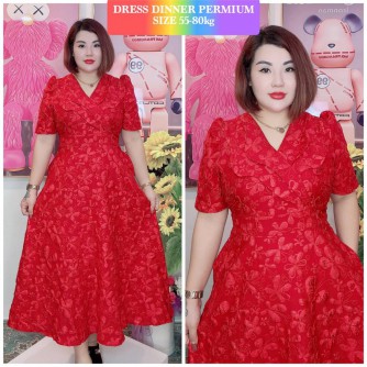 DRESS BROCADE DINNER WITH COLAR 55-80KG