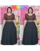DRESS CORAK ETNIK MATERIAL KOREAN CHIFFON MODEN DESIGN