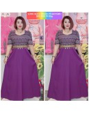 DRESS CORAK ETNIK MATERIAL KOREAN CHIFFON MODEN DESIGN