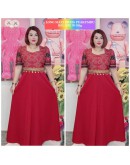 DRESS CORAK ETNIK MATERIAL KOREAN CHIFFON MODEN DESIGN