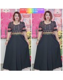 DRESS CORAK ETNIK MATERIAL KOREAN CHIFFON MODEN DESIGN