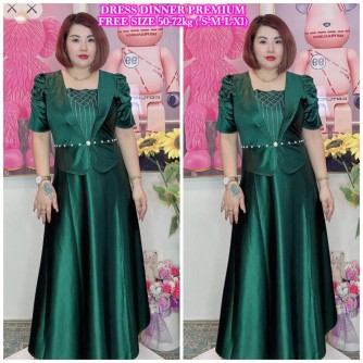 DRESS DINNER SILK PREMIUM MATERIAL FREESIZE 50-72KG