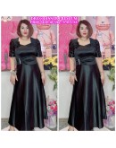 DRESS DINNER SILK PREMIUM MATERIAL FREESIZE 50-72KG