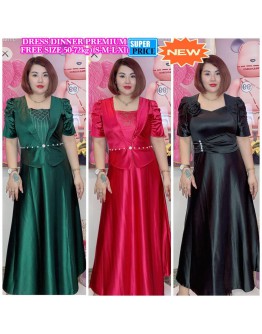 DRESS DINNER SILK PREMIUM MATERIAL FREESIZE 50-72KG