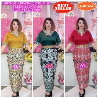 DRESS MIX BATIK PUAKUMBU (FREE SIZE & BIG SISTER)