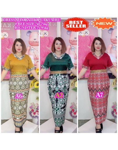 DRESS MIX BATIK PUAKUMBU (FREE SIZE & BIG SISTER)